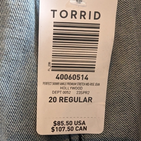Torrid Perfect Skinny Ankle Premium Stretch Mid-Rise Jean Size 20 - Picture 5 of 10